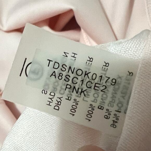 Tommy Hilfiger SIZE 10 Pink Ruffled Black Detail Short Sleeve Fit & Flare Dress - Picture 11 of 12